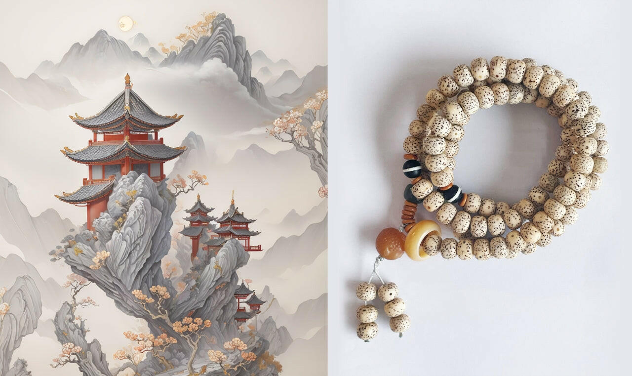 108 Beads Star Moon Bodhi Seeds Bracelet.
