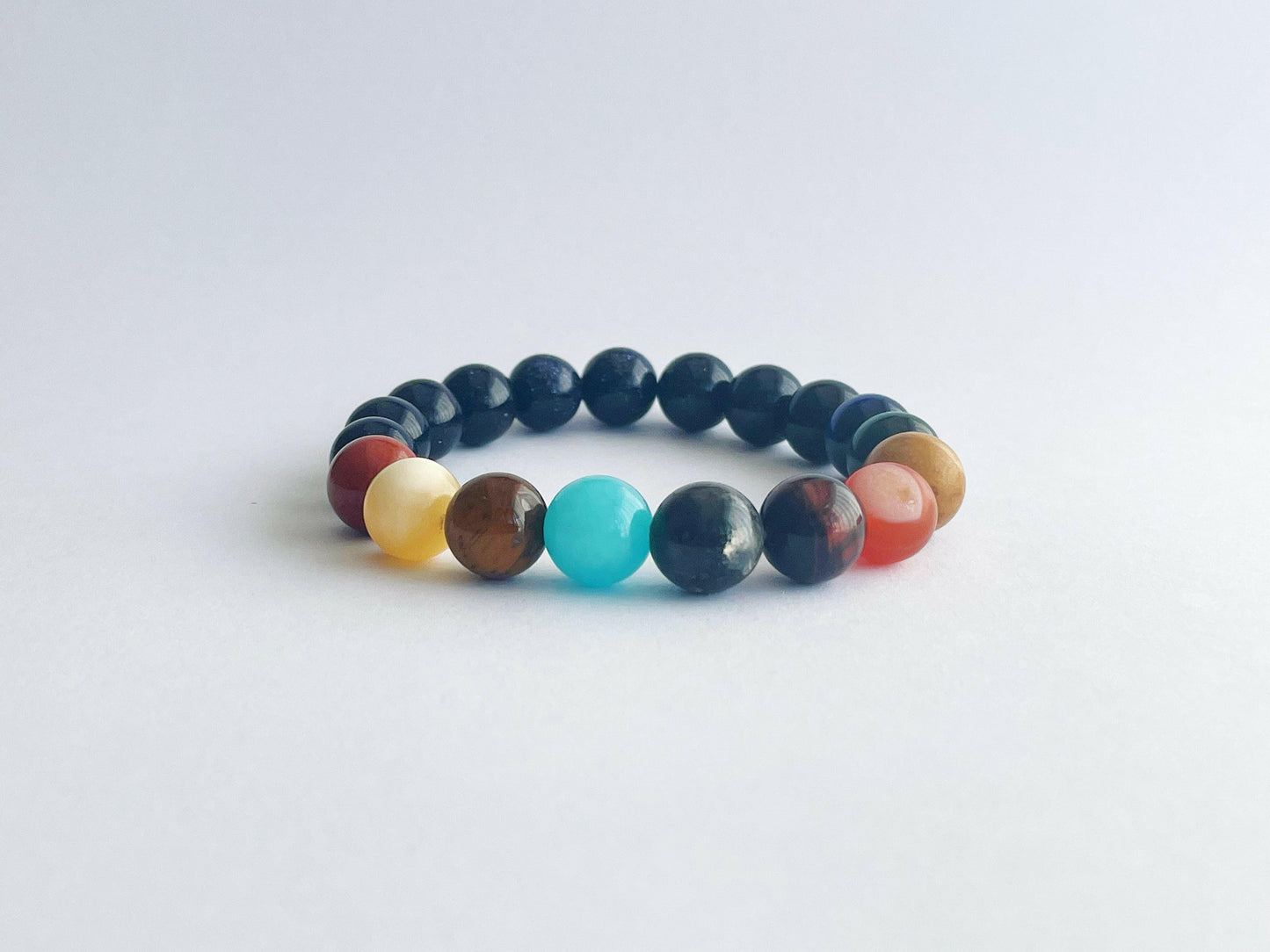 BALANCE CONFIDENCE Natural Stone Universe 8 Planet Beads Bracelet.