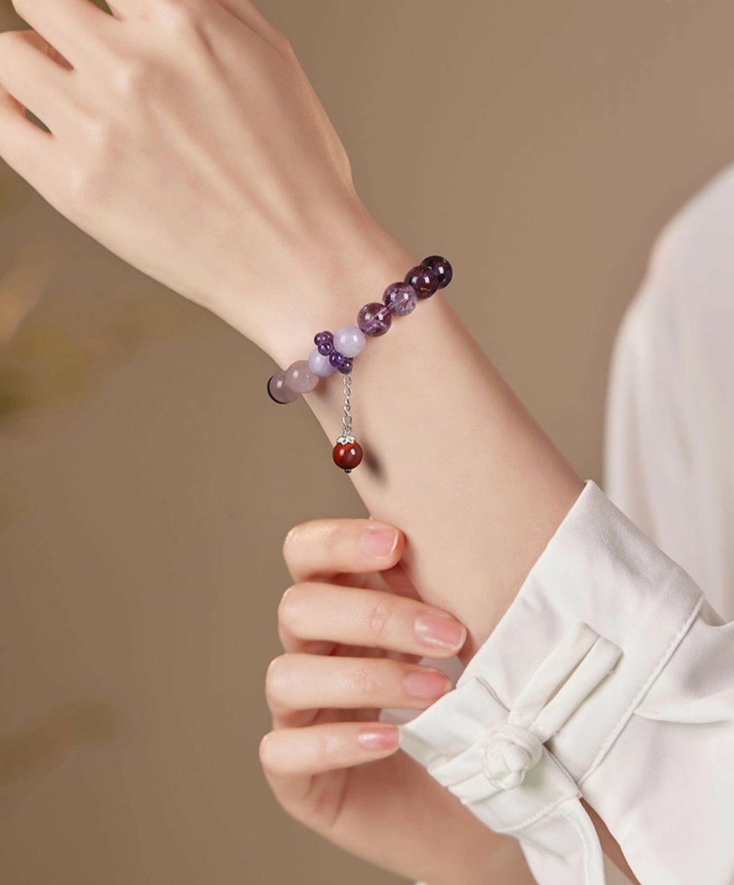 Nine Purple Fire Amethyst Multi-Gem Fortune Bracelet – Purple Radiance for Prosperity