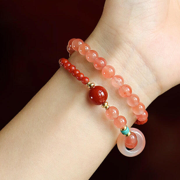 South Red Agate Long Bracelet.