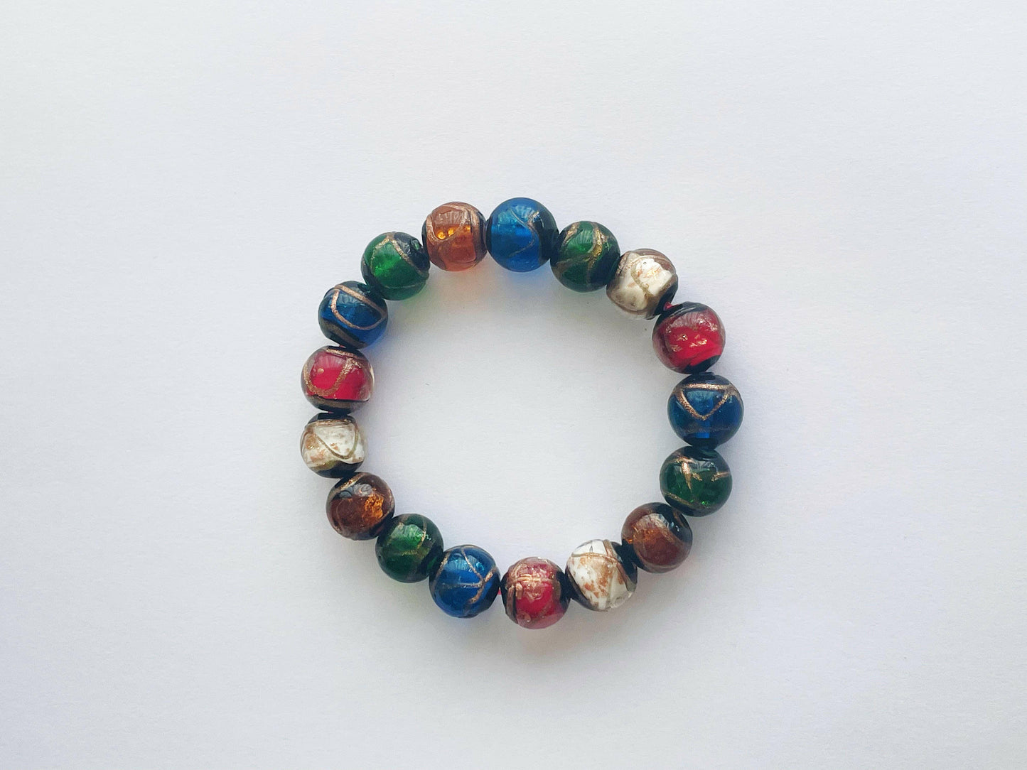 Multicolor Temple Ash Glazed Beads Bracelet.