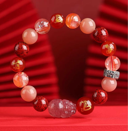 2025 Year of the Snake Zodiac Bracelet – Triple Harmony, Enhanced Fortune and Prosperity.