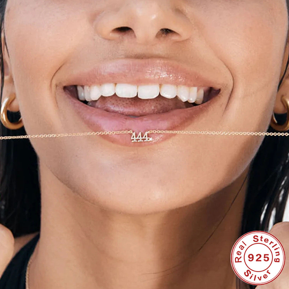 Angel Number Necklace: A Divine Statement in 925 Sterling Silver and Gold Plating