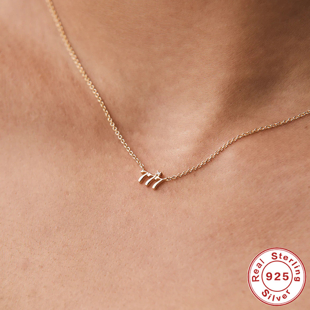 Angel Number Necklace: A Divine Statement in 925 Sterling Silver and Gold Plating