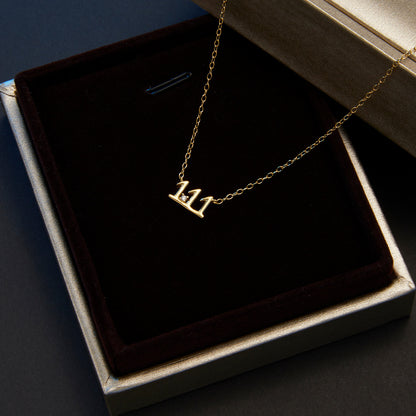 Angel Number Necklace: A Divine Statement in 925 Sterling Silver and Gold Plating