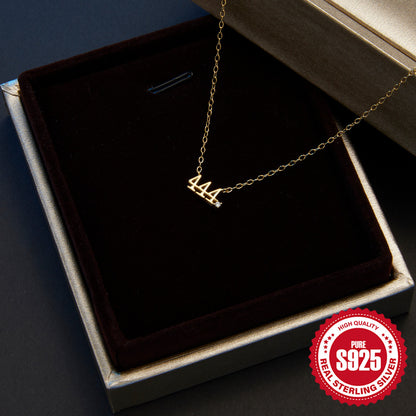 Angel Number Necklace 925 Sterling Silver Gold Plating 