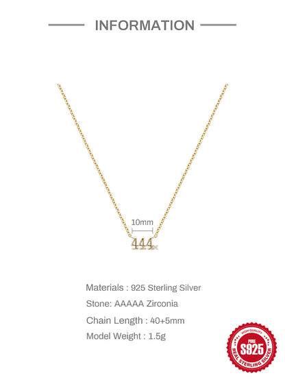 Angel Number Necklace: A Divine Statement in 925 Sterling Silver and Gold Plating