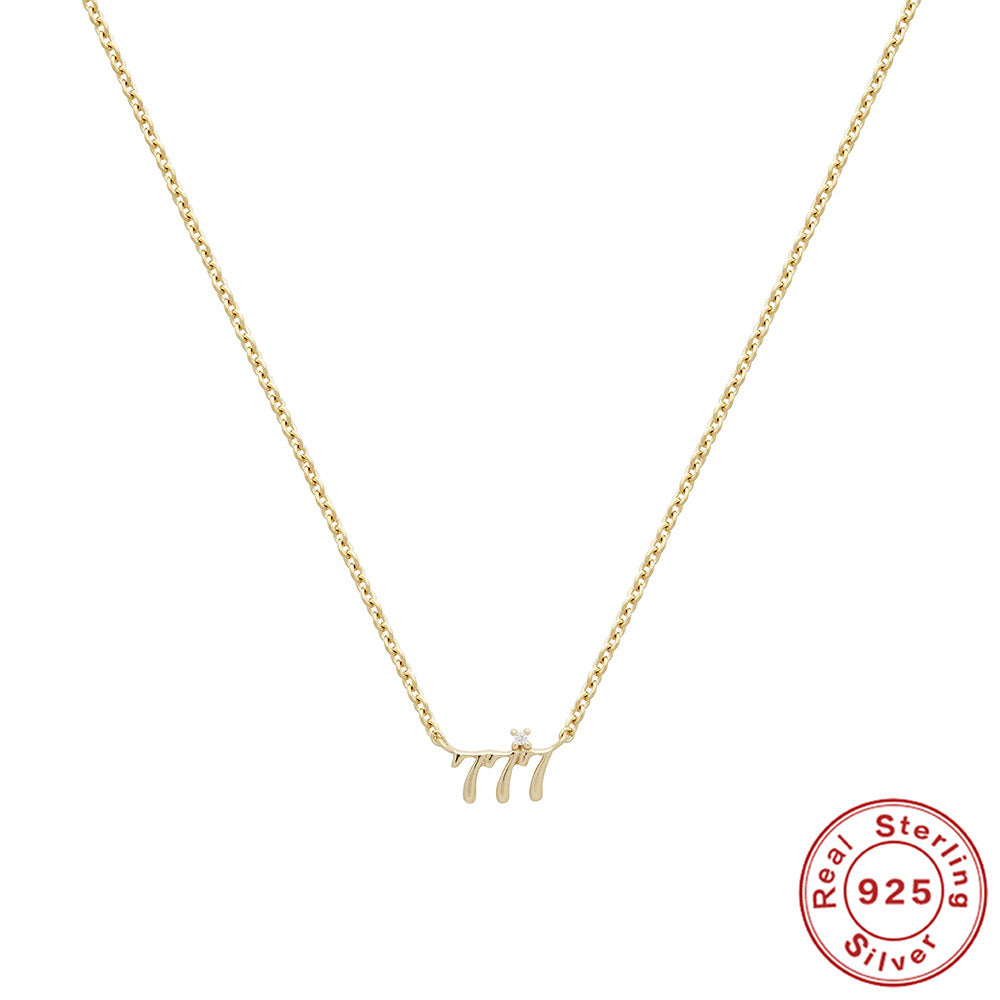 Angel Number Necklace: A Divine Statement in 925 Sterling Silver and Gold Plating