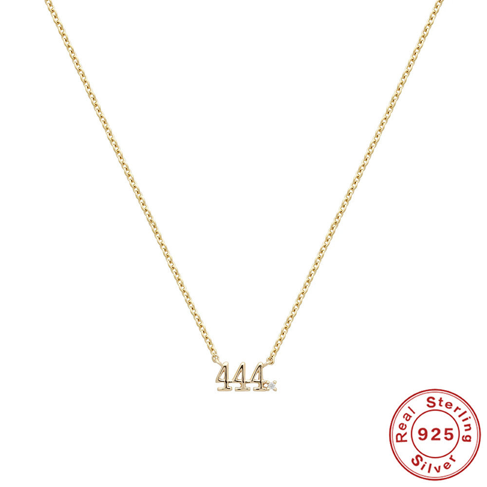 Angel Number Necklace: A Divine Statement in 925 Sterling Silver and Gold Plating