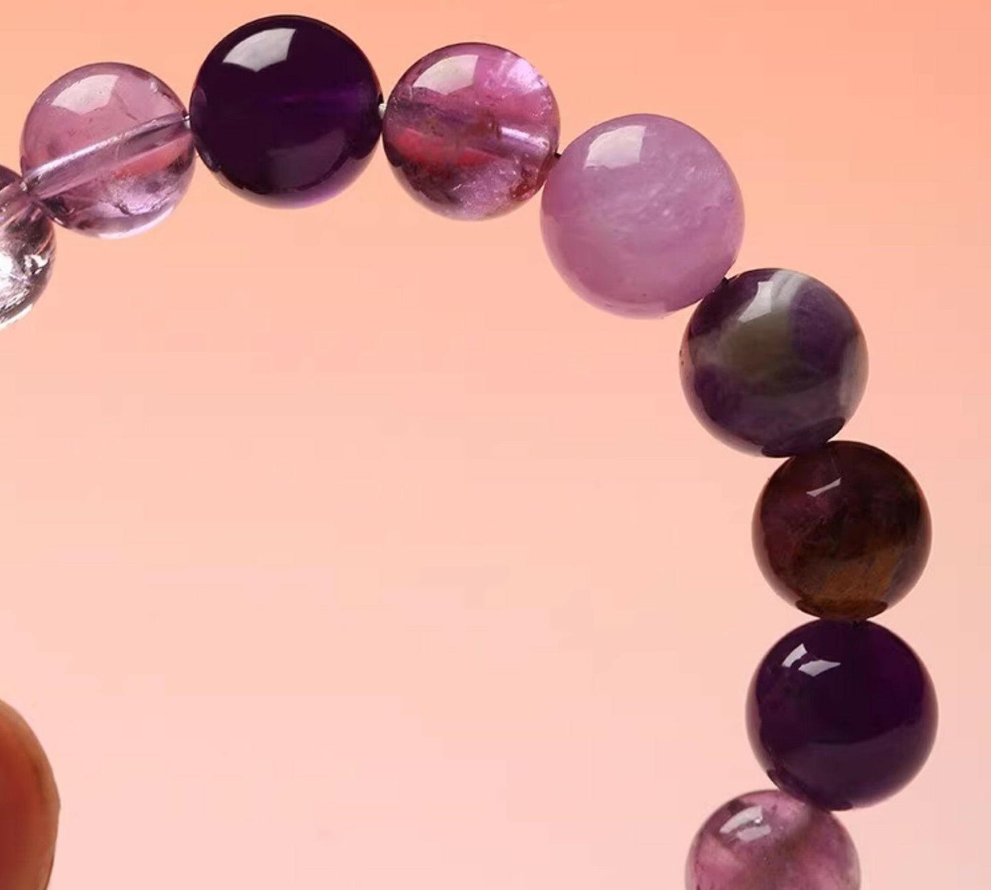 Nine Purple Fire Amethyst Multi-Gem Fortune Bracelet – Purple Radiance for Prosperity.