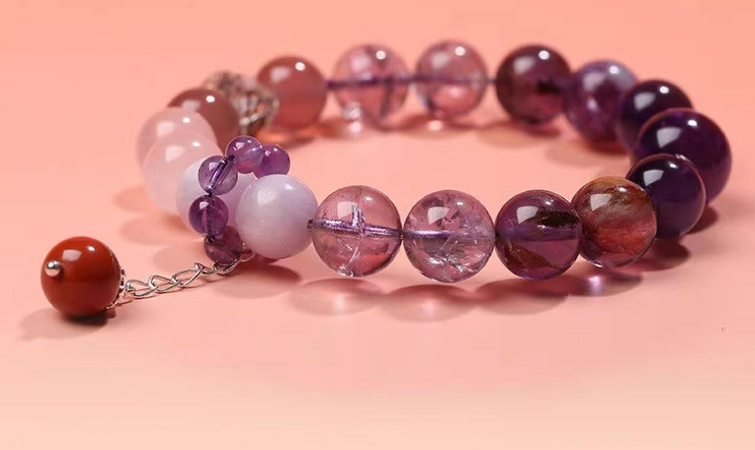 Nine Purple Fire Amethyst Multi-Gem Fortune Bracelet – Purple Radiance for Prosperity.