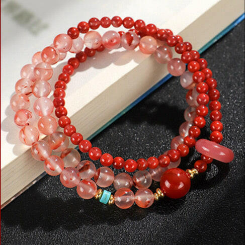 South Red Agate Long Bracelet.