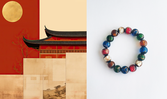 Multicolor Temple Ash Glazed Beads Bracelet.